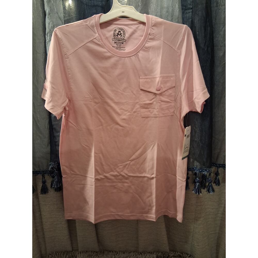 Akabemiks pink snap pocket tee shirt men's sz m nwt
